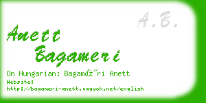 anett bagameri business card